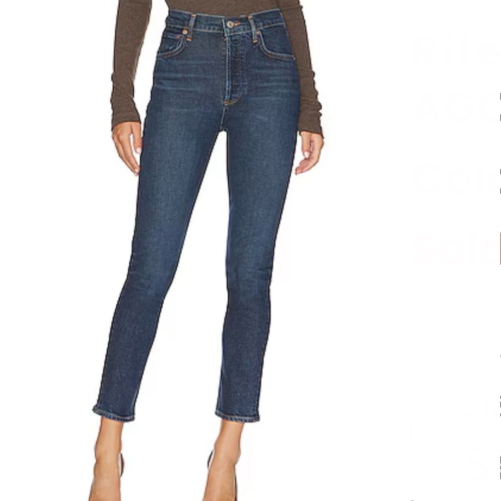 AGOLDE Riley Long Jeans Size 30‎ Straight Leg High Rise